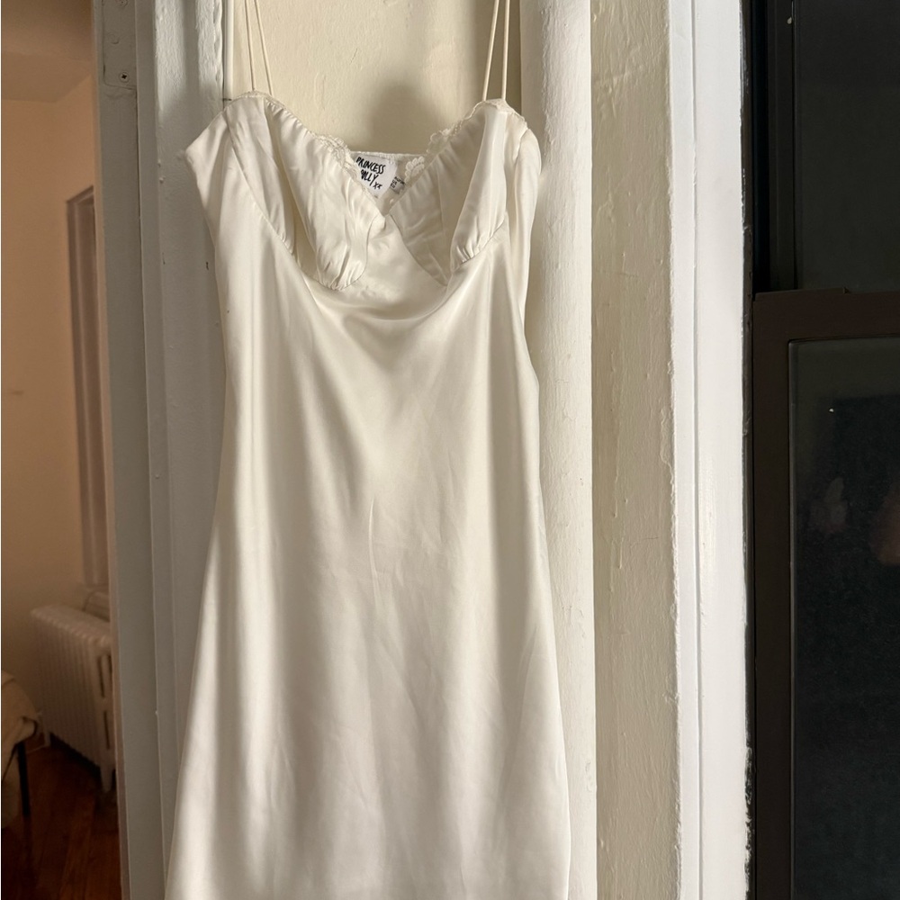 Princess Polly Ivory Satin Dress